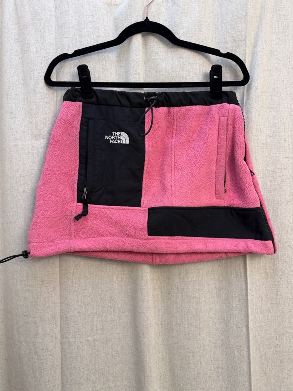 The North Face x Frankie Collective reworked Pink Fleece Mini snow Skirt small